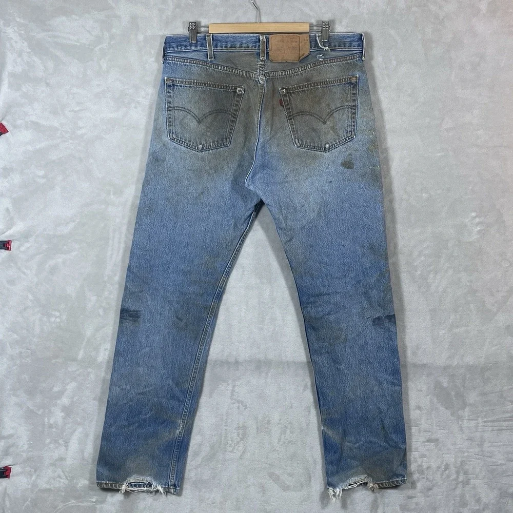 Vtg Levis 501xx Jeans Mens 40x36 (fit 40x33) Distressed 501-0000 USA Thrashed